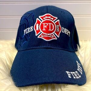 Fire Department Navy Blue Embroidered Baseball Cap